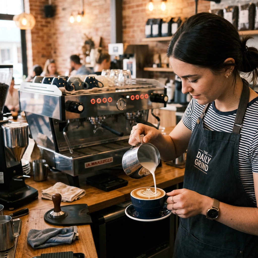 Our skilled barista crafting the perfect cup